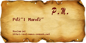 Pál Manó névjegykártya